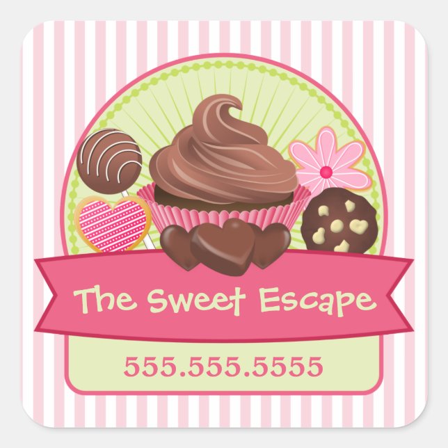 Sweet Desserts Bakery Box Seals (Front)