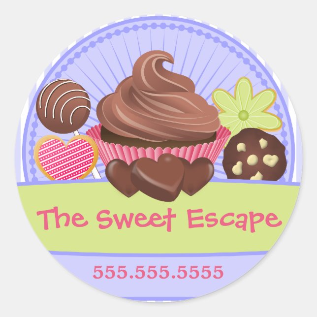 Sweet Desserts Bakery Box Seals (Front)