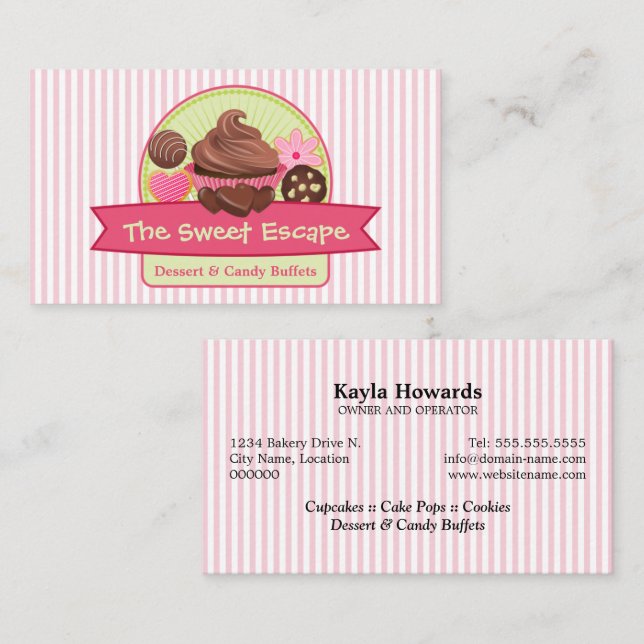 Sweet Desserts Bakery Business Card (Front/Back)