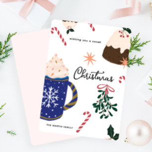 Sweet Desserts Illustrated Holiday Food Christmas Card