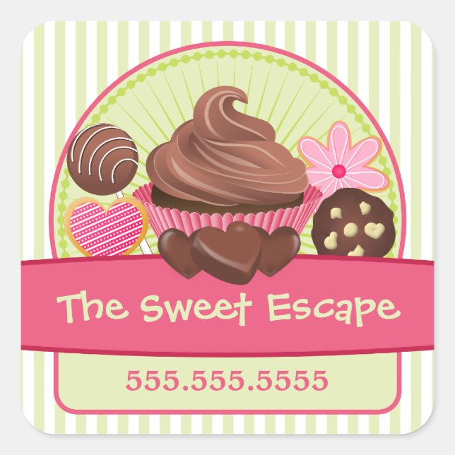 Sweet Desserts Square Sticker (Front)