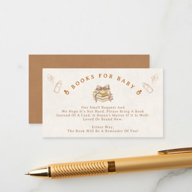 Sweet Diaper Raffle Baby Shower Books For Baby Enclosure Card (Front/Back In Situ)