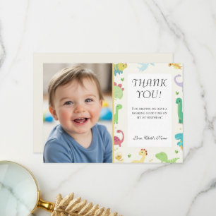 Sweet Dinomite Photo 1st Birthday Invitation