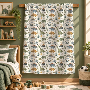 Sweet Dinosaur Friends Nursery Decor Cosy Blanket