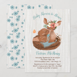 Sweet doe and Momma Deer Baby shower Invitations