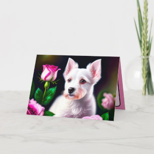 Sweet Dog And Rose Collection Card