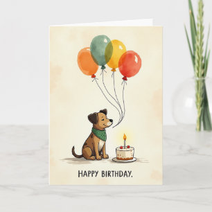 Sweet Dog Birthday Scene Card