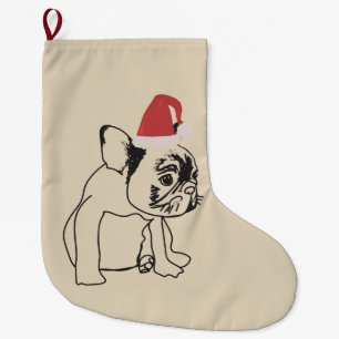 Sweet Dog French Bulldog Dog Large Christmas Stocking