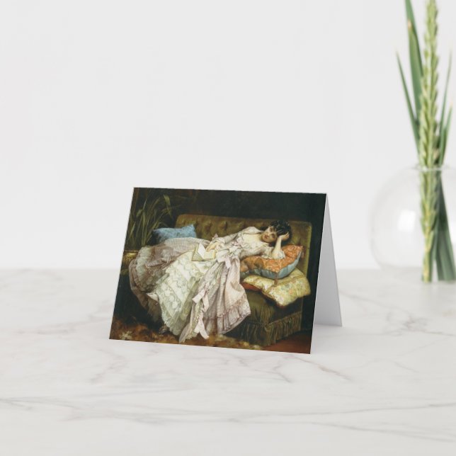 Sweet Doing Nothing by Auguste Toulmouche, 1877 Card (Front)