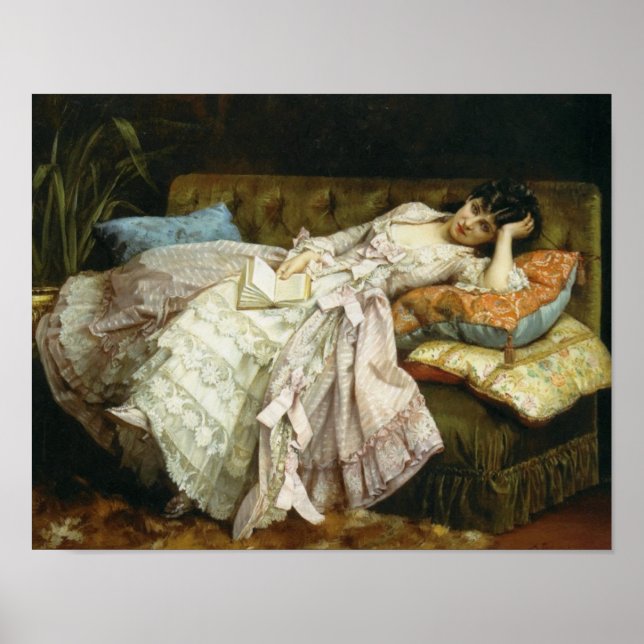 Sweet Doing Nothing by Auguste Toulmouche, 1877 Poster (Front)