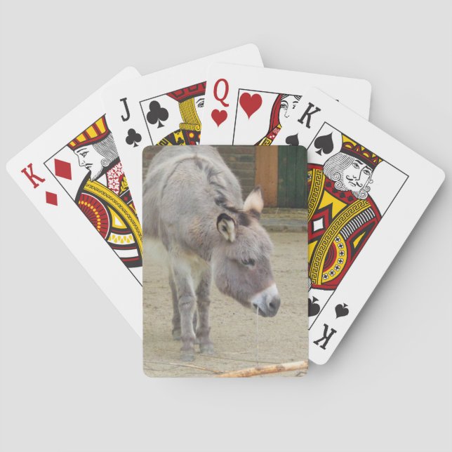 Sweet Donkey, Animal Grey, Horse Family Playing Cards (Back)