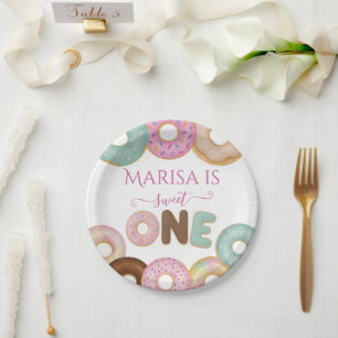 Sweet Donut Birthday Colorful Kids Party - Paper Plate