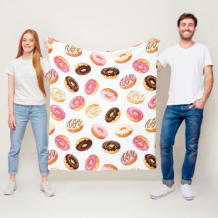 Sweet Donut Pattern Fleece Blanket