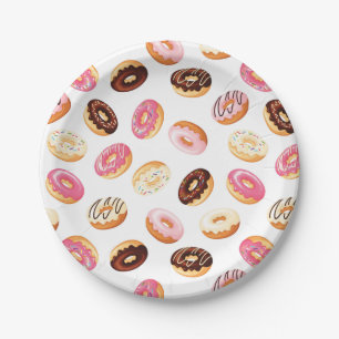Sweet Donut Pattern Paper Plate