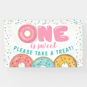 Sweet Doughnut 1st Birthday Party Take A Treat Ban Banner