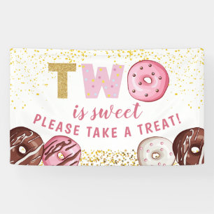 Sweet Doughnut 2nd Birthday Party Take A Treat Ban Banner