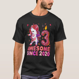 Sweet Doughnut Awesome Since 2020 Dabbing Unicorn T-Shirt