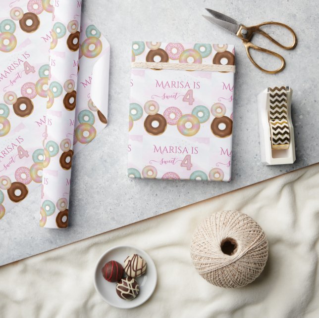 Sweet Doughnut Birthday | Colourful Kids Party -  Wrapping Paper (Crafts)