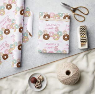 Sweet Doughnut Birthday Colourful Kids Party - Wrapping Paper