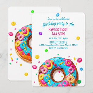 sweet doughnut birthday Invitation
