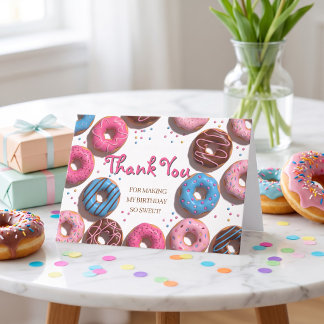 Sweet Doughnut Birthday Thank You Folded Card