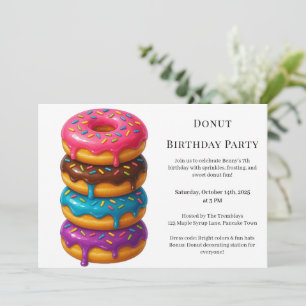 Sweet Doughnut Brunch   Birthday Celebration Invitation