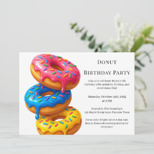 Sweet Doughnut Brunch   Birthday Celebration Invitation