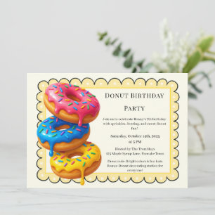 Sweet Doughnut Brunch   Birthday Celebration Invitation