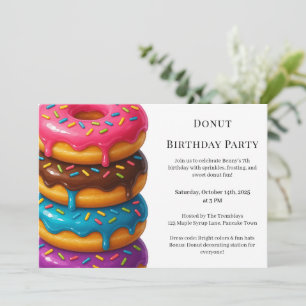Sweet Doughnut Brunch   Birthday Celebration Invitation