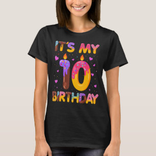 Sweet Doughnut It's My 10th Birthday 10 Years Old T-Shirt
