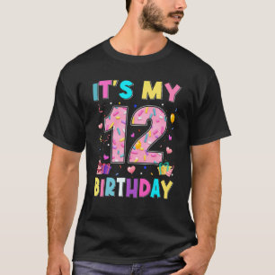 Sweet Doughnut It's My 12th Birthday 12 Years Old T-Shirt