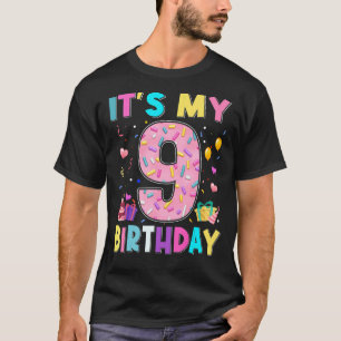 Sweet Doughnut It's My 9th Birthday 9 Years Old T-Shirt