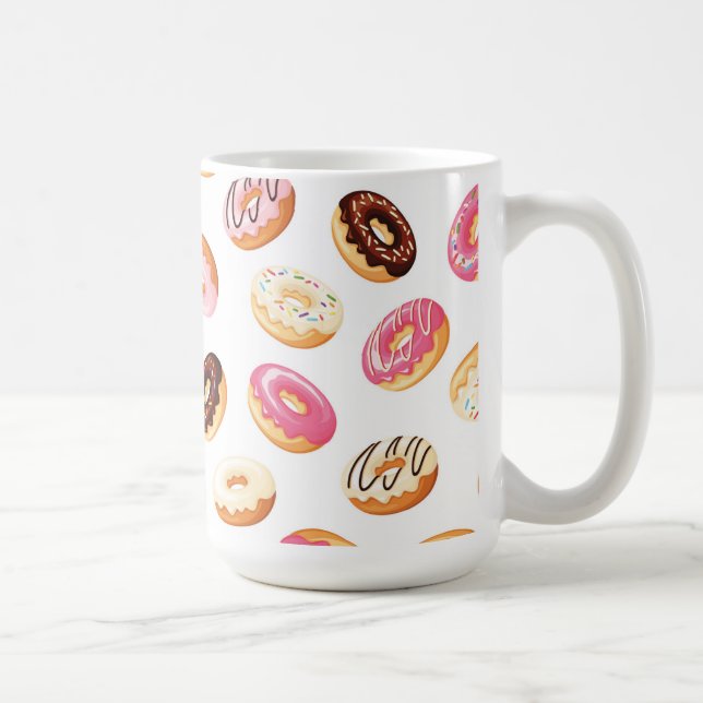 Sweet Doughnut Pattern Coffee Mug (Right)
