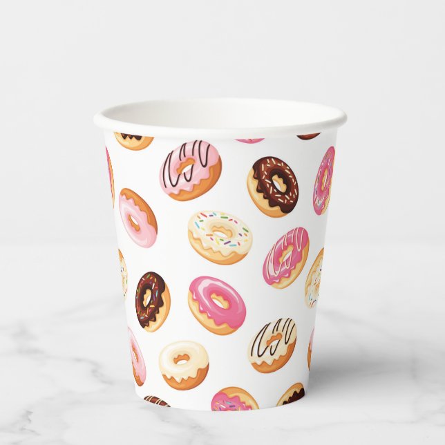 Sweet Doughnut Pattern Paper Cups (Front)