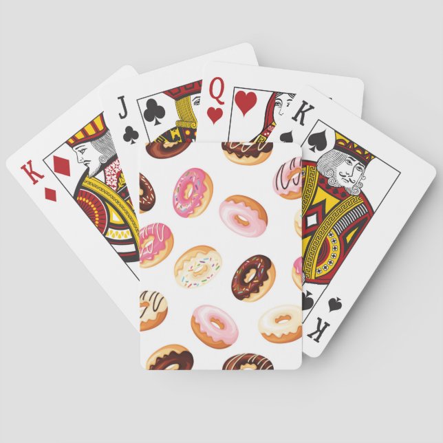 Sweet Doughnut Pattern Playing Cards (Back)