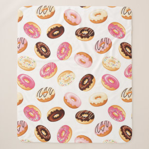 Sweet Doughnut Pattern Sherpa Blanket