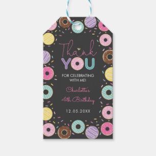 Sweet Doughnut Rainbow Donuts Chalkboard Thank You Gift Tags