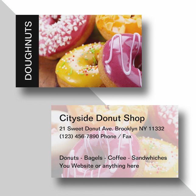 Sweet Doughnut Shop Colourful Business Cards (Creator Uploaded)