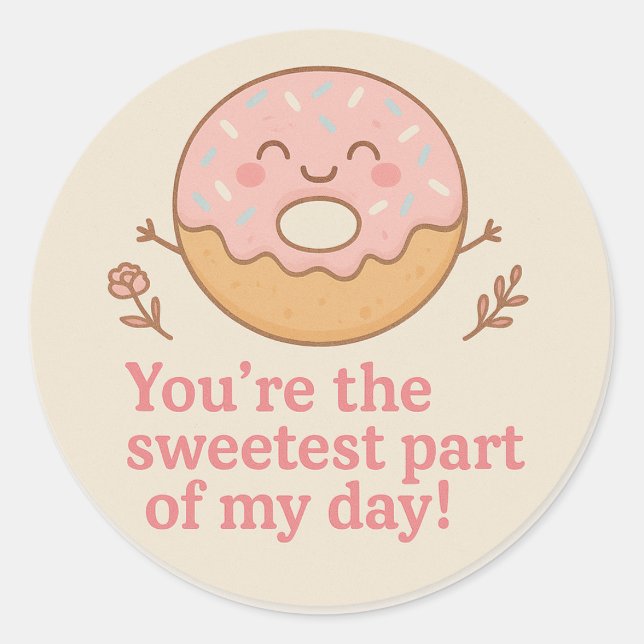 Sweet Doughnut Thank You Sticker (Front)