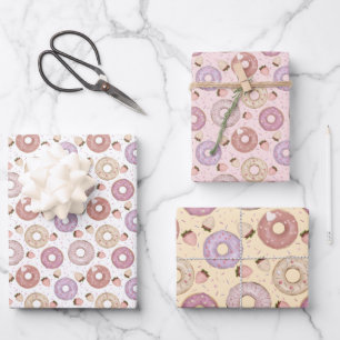 Sweet Doughnut with Sprinkles Wrapping Paper Sheet