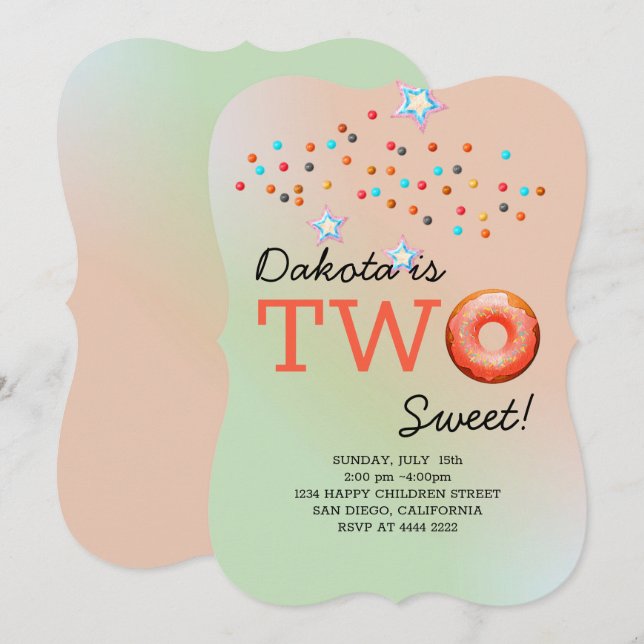 Sweet Doughnuts Birthday Invitation (Front/Back)