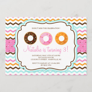 Sweet Doughnuts Birthday Party Invitation