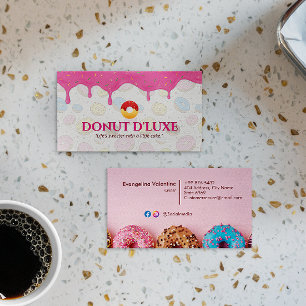 Sweet Doughnuts Business   Pink Cute Cream Card