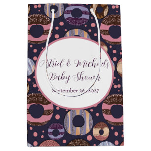 Sweet Doughnuts Purple Girl Baby Shower  Medium Gift Bag