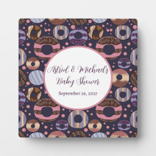 Sweet Doughnuts Purple Girl Baby Shower Plaque