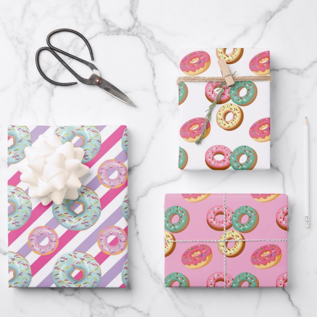 Sweet Doughnuts Series Design 10   Wrapping Paper Sheet (Front)