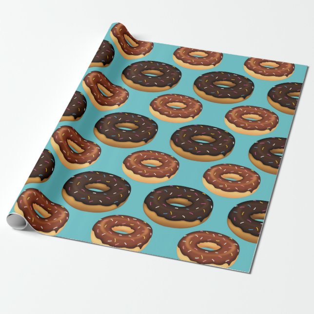 Sweet Doughnuts Series Design 5  Wrapping Paper (Unrolled)