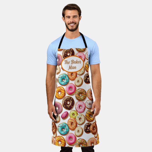 Sweet Doughnuts The Baker Man All-Over Print Apron (Worn)