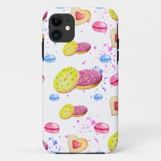 Sweet doughnuts with colourful glaze pattern Case-Mate iPhone case (Back)