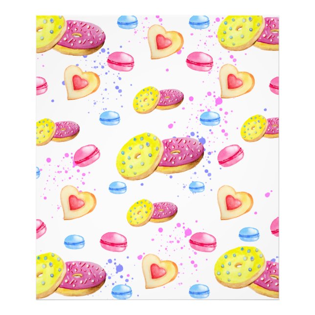 Sweet doughnuts with colourful glaze pattern photo print (Front)
